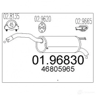 Задний глушитель MTS 8033464045593 Fiat Stilo (192) 1 Хэтчбек 1.2 16V (192xA1B) 80 л.с. 2002 – 2006 XLCUW J 0196830