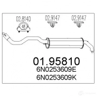 Задний глушитель MTS Volkswagen Polo (6N2) 3 Хэтчбек 1.4 16V 101 л.с. 1999 – 2001 L9 PHU 8033464044688 0195810