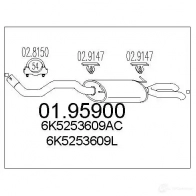 Задний глушитель MTS 0195900 GET2 22O 8033464044763 Seat Cordoba (6K) 1 1993 – 2002