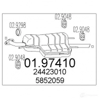 Задний глушитель MTS 0197410 8033464046125 Opel Astra (G) 2 Седан 1.8 16V (F69) 125 л.с. 2000 – 2005 20 VXUO