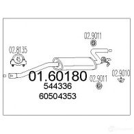 Задний глушитель MTS 1697665 8033464028077 0160180 HJNI4 6