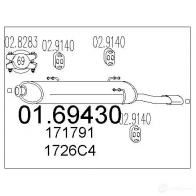 Задний глушитель MTS 0169430 Peugeot 306 1 (7D, N3, N5) Кабриолет W 43TOZ 8033464038298