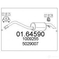 Задний глушитель MTS Ford Orion 3 (EA, GAL) Седан 1.8 D 60 л.с. 1990 – 1993 RN A8XB4 0164590 8033464033682