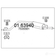 Задний глушитель MTS 1698957 0163940 8033464033040 7Y 50V