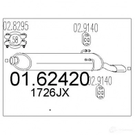 Задний глушитель MTS 8033464031558 UIU 1ZPZ 0162420 Peugeot 306 1 (7B, N3, N5) Седан 1.6 98 л.с. 2000 – 2001