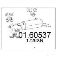 Задний глушитель MTS 8033464434786 Citroen C3 1 (FC, PF1) Хэтчбек 1.6 16V HDi 90 л.с. 2005 – 2025 0160537 K LZ10