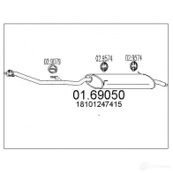 Задний глушитель MTS RSJZX W 8033464037932 Bmw 3 (E36) 3 Хэтчбек 1.6 316 i 102 л.с. 1994 – 2000 0169050