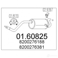 Задний глушитель MTS Renault Modus (FJP0) 1 Хэтчбек 8033464458539 0160825 V3Y5 XU3