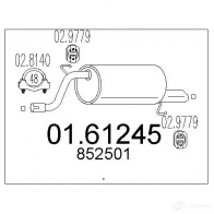 Задний глушитель MTS 0161245 Opel Corsa (D) 4 Хэтчбек 1.2 (L08. L68) 69 л.с. 2009 – 2014 C5CNX P 8033464875916