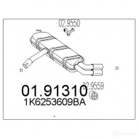 Задний глушитель MTS Audi A3 (8P) 2 2003 – 2012 03Q FYE 0191310 8033464433406