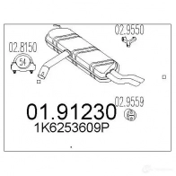 Задний глушитель MTS 8V3F 3V 1699878 0191230 8033464433307
