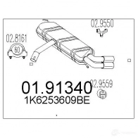 Задний глушитель MTS 8VK 35W Audi A3 (8P) 2 2003 – 2012 8033464433437 0191340