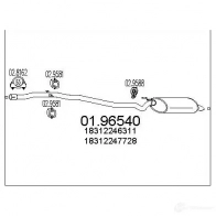 Задний глушитель MTS 4VH O5AG Bmw 5 (E39) 4 Универсал 2.5 525 tds 143 л.с. 1997 – 2004 0196540 8033464045333
