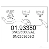 Задний глушитель MTS Volkswagen Polo (6N2) 3 Хэтчбек 1.9 D 64 л.с. 1999 – 2001 LJ NQZIO 0193380 8033464042806