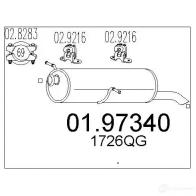 Задний глушитель MTS SIVD ZD 8033464046064 Peugeot 307 1 (3E, PF2) Универсал Break 1.4 HDi 68 л.с. 2002 – 2005 0197340