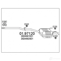 Задний глушитель MTS U8N RL Mercedes C-Class (S202) 1 Универсал 2.5 C 250 T Turbo D (2088) 150 л.с. 1996 – 2001 0197120 8033464045852