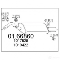 Задний глушитель MTS Ford Escort 7 (FA, ALL) Кабриолет 1.8 Zetec 16V xR3i 130 л.с. 1995 – 2000 0166860 3B2 XC 8033464035815