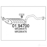 Задний глушитель MTS 8033464043933 0194700 V0 2S8 Mitsubishi Pajero 2 (V20) 1990 – 2001