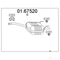 Задний глушитель MTS Mercedes C-Class (W202) 1 Седан 1.8 C 180 (2018) 122 л.с. 1993 – 2000 GH A5G 0167520 8033464036454