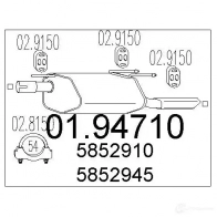 Задний глушитель MTS 0194710 Opel Astra (F) 1 Хэтчбек 2.0 i 16V (F08) 136 л.с. 1995 – 1998 8033464043940 NU95 TV