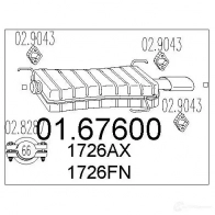 Задний глушитель MTS 0167600 FZEY C1 Peugeot 306 1 (7A, 7C, N3, N5) Хэтчбек 2.0 S16 152 л.с. 1993 – 2001 8033464036522