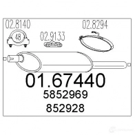 Задний глушитель MTS 8033464036386 Opel Astra (F) 1 Хэтчбек 1.7 D (F08) 57 л.с. 1991 – 1992 0167440 7B FLE4