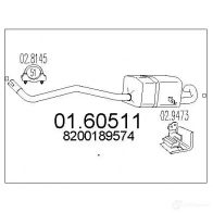 Задний глушитель MTS 8033464406134 0160511 DF4V2 I Renault Megane (KM) 2 Универсал 1.5 dCi (KM1F) 86 л.с. 2005 – 2009