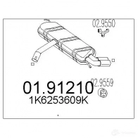 Задний глушитель MTS 8033464433284 B TWMP Audi A3 (8P1) 2 Хэтчбек 2.0 Fsi 150 л.с. 2003 – 2008 0191210