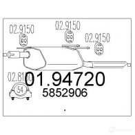 Задний глушитель MTS NQUS S9G Opel Astra (F) 1 Седан 2.0 i 16V (F19. M19) 136 л.с. 1995 – 1998 0194720 8033464043957