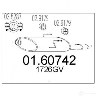 Задний глушитель MTS 8033464455538 Peugeot 406 1 (8B) Седан 2.0 16V HPi 140 л.с. 2001 – 2004 UNBQH Y 0160742