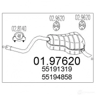 Задний глушитель MTS S6N BL Fiat Idea (350) 1 Минивэн 1.4 16V 95 л.с. 2004 – 2024 8033464046330 0197620