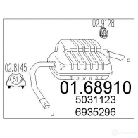 Задний глушитель MTS 6W4 ZQWF 8033464037796 0168910 Ford Mondeo 1 (FD, GBP) Хэтчбек 2.0 i 16V 4x4 132 л.с. 1994 – 1996