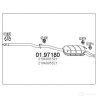 Задний глушитель MTS 0197180 8033464045913 JFMJ C Mercedes E-Class (W210) 2 Седан 3.0 E 300 Turbo D (225) 177 л.с. 1996 – 1999