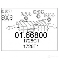 Задний глушитель MTS 0166800 8033464035754 Peugeot 306 1 (7B, N3, N5) Седан 1.8 16V 110 л.с. 1997 – 2001 0L JP1T