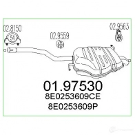 Задний глушитель MTS 8033464046248 Audi A4 (B6) 2 Седан 1.9 Tdi 101 л.с. 2001 – 2004 0197530 U4A A76