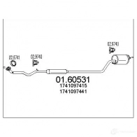 Задний глушитель MTS 8033464434595 0160531 1697993 1M 07FX5