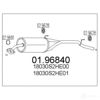 Задний глушитель MTS MN3T 1 8033464045609 0196840 Honda HR-V