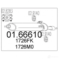 Задний глушитель MTS DA42O 9 8033464035570 Peugeot 306 1 (7A, 7C, N3, N5) Хэтчбек 1.9 D 64 л.с. 1993 – 2001 0166610