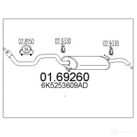 Задний глушитель MTS Seat Cordoba (6K) 1 1993 – 2002 ZFGP J 8033464038120 0169260