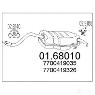 Задний глушитель MTS Renault Clio (BB, CB) 2 Хэтчбек 1.4 16V (B/CB0P) 98 л.с. 2000 – 2025 8033464036911 0168010 NK7 RX0P