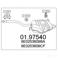 Задний глушитель MTS Z C3SO 8033464046255 0197540 Audi A4 (B6) 2 Универсал 1.9 Tdi 116 л.с. 2004 – 2004