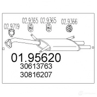 Задний глушитель MTS 8033464044527 S2M6 VJV Volvo V40 1 (645) Универсал 2.0 140 л.с. 1995 – 1999 0195620