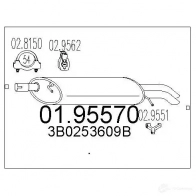 Задний глушитель MTS DP 6OUC 8033464044473 0195570 Volkswagen Passat (B5) 3 1997 – 2005