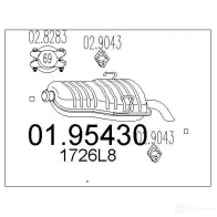 Задний глушитель MTS Peugeot 106 2 (1A) Хэтчбек 1.6 i 101 л.с. 1996 – 2001 ZZL R70 8033464044350 0195430