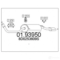 Задний глушитель MTS 8033464043285 Audi A4 (B5) 1 Седан 1.8 125 л.с. 1994 – 2000 0193950 V8 H38