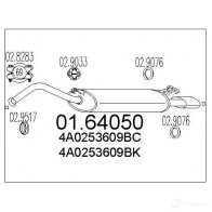 Задний глушитель MTS 0164050 8033464033156 Audi 100 (C4) 4 Универсал 2.0 E 16V 140 л.с. 1992 – 1994 P82 J02