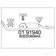 Задний глушитель MTS 0191940 8033464042271 Audi A4 (B5) 1 Универсал 1.6 100 л.с. 1994 – 2001 2ELT 98