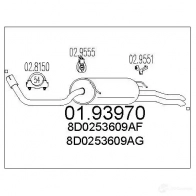 Задний глушитель MTS 0193970 Audi A4 (B5) 1 Седан 1.9 Tdi 90 л.с. 1995 – 2000 S0 Q76 8033464043308