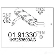 Задний глушитель MTS 0191330 8033464433420 XZH7 I Audi A3 (8P) 2 2003 – 2012