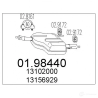 Задний глушитель MTS 0198440 RP YLVI 8033464047122 Opel Vectra (C) 3 Седан 2.2 DTI 16V (F69) 125 л.с. 2002 – 2004